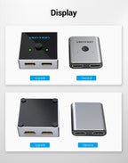 Vention 8K HDMI Splitter 4K144Hz 2 In 1 Out for TV Xiaomi Xbox SeriesX PS5 HDMI Cable Monitor Projector HDMI 2.1 Switch Switcher