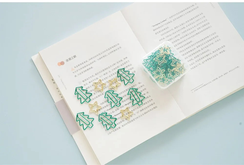 MINKYS Kawaii 10pcs/lot Strawberry Lemon Carrot Metal Paper Clip Christmas Song Decorative Bookmark Binder Clips Stationery