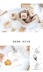Yoofun Star River Wood Stamps Standard Rubber Kawaii Stamp Seal For DIY Scrapbooking Journal Card Making Decoroation Crafts