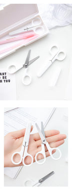 Mini White Scissor INS Style Portable Stainless Steel Blade Cutter for Paper Home Handwork Stationery Office School Gift F676