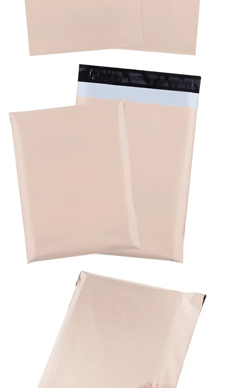 INPLUSTOP 20Pcs Poly Biodegradable Express Courier Bag Apricot Thicken Mailer Clothes Gifts Bag Eco-Friendly Mailing Postal Bags