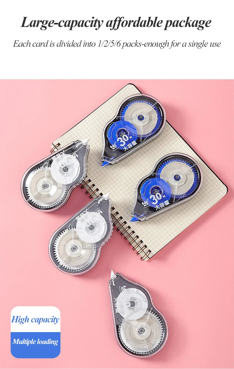 Correction Tape 12m/30m/60m Large-capacity Multi-specification Correct Belt Diary Scrapbooking Student School Office Supplies