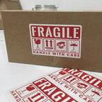 10-50pcs Fragile Handle With Care Warning Stickers Self Sealing Adhensive Business Don't Fall Express Shipping Thank You Labels