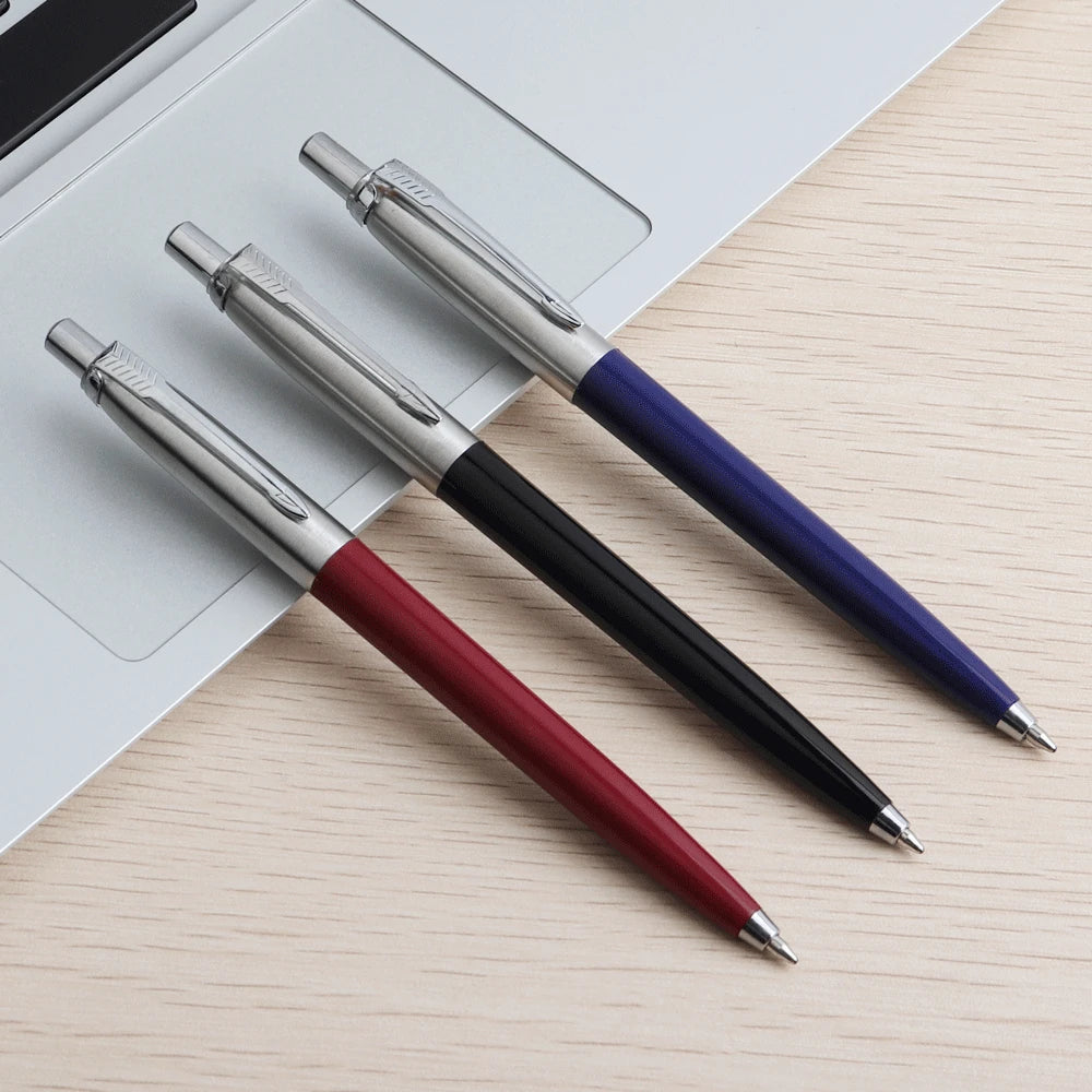 5Pcs/Set Metal Ballpoint Pen Promotional Pens G2 Refill Blue Ink Automatic Ballpoint Pens Set For School stationery office Pen