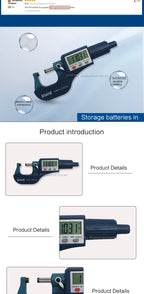 0.001 MM Electronic Outside Micrometer 0-25 MM With Extra Large LCD Screen Digital Micrometer Electronic Digital Caliper Gauge