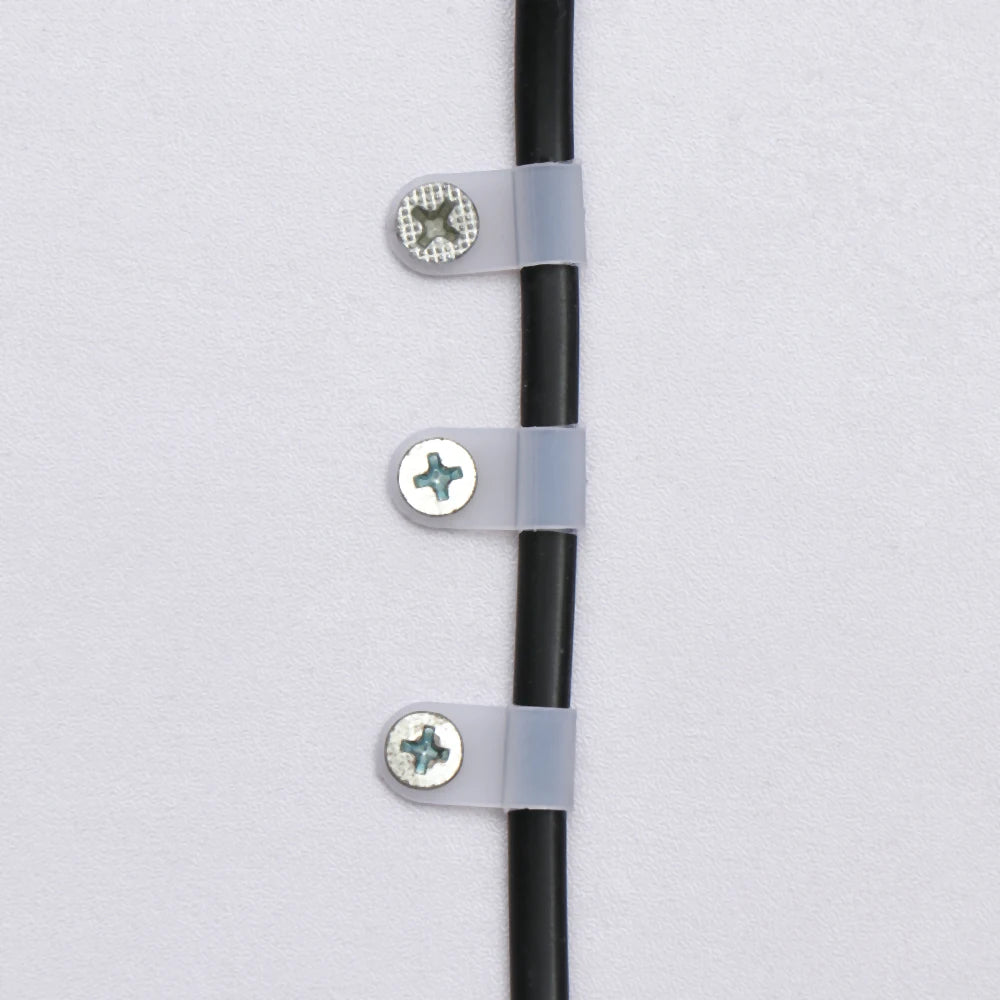 100PCS R-Type Nylon Cable Clamp Plastic P Clips Black Nylon Fasteners Cable Mounting Fix Hardware Electrical Fittings