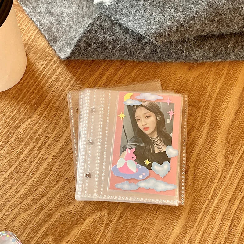 MINKYS New Arrival Kawaii Bling Star 1/2/3 inch Kpop Photocards Collect Book 3 Rings Binder Cards Organizer Book Stationery