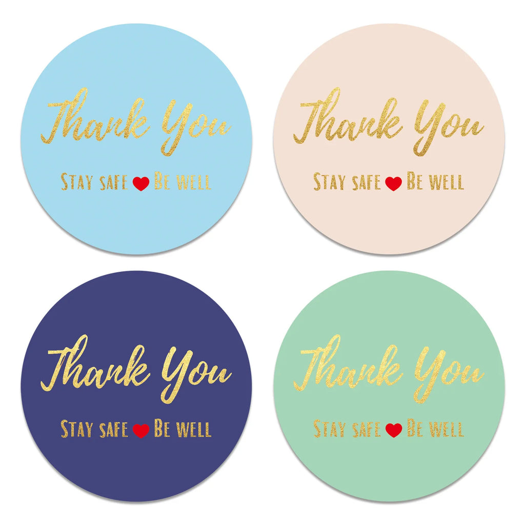 100-500pcs Laser Thank You Stickers for Small Business Holographic Silver Adhesive Labels for Bags Boxes Envelope Mail GIft