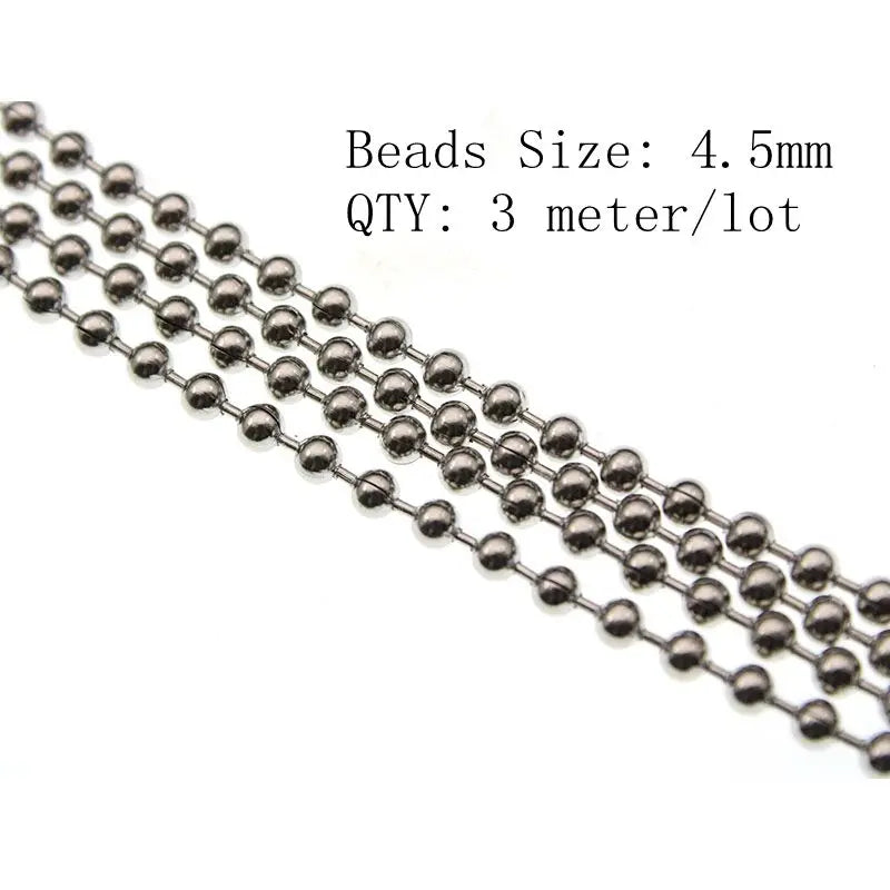 1.5 2.0 2.4 3.2 4 6 8 10mm Stainless Steel Ball Chain Bulk Bead Chain Necklace Connector Clasp For DIY Necklace Jewelry Making