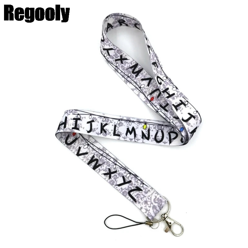 Letters Anime Lanyard Badge Holder ID Card Lanyards Mobile Phone Rope Key Lanyard Neck Straps Keychain Key Ring