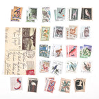 Yoofun 46pcs/pack Vintage Stickers Postage Stamp Sticker Retro Museum Flower Plants Castle Label for Scrapbooking Journal DIY