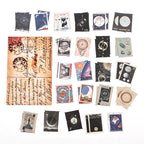 Yoofun 46pcs/pack Vintage Stickers Postage Stamp Sticker Retro Museum Flower Plants Castle Label for Scrapbooking Journal DIY