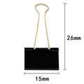 10PCS Metal Paper Clip 19 25 32 41 51mm Foldback Metal Binder Clips Black Grip Clamps Paper Document Office School Stationery
