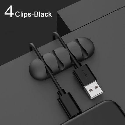 Smart Cable Holder Silicone Flexible Cable Winder Cord Management Clip Wire Organizer for USB Headphone Earphone Network Cable