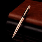 1 PC High Quality Luxury Full Metal Ballpoint Pen Silver Plating Ball Pens Business Writing Signing School Office Supplies 03733