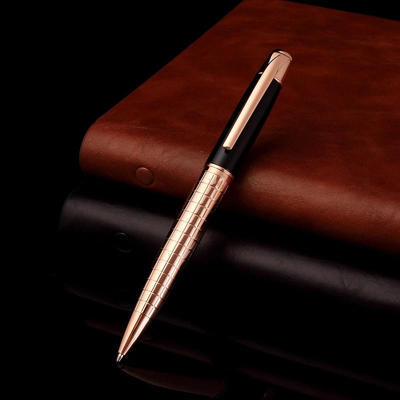1 PC High Quality Luxury Full Metal Ballpoint Pen Silver Plating Ball Pens Business Writing Signing School Office Supplies 03733