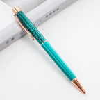 Lytwtw's Ballpoint Pen Oil Metal Office School Supplies Stationery Spinning Rose Gold Gift Cute Clip Glitter