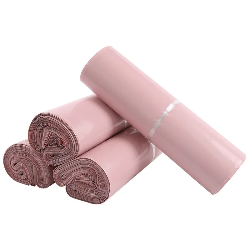 New Light Pink PE Plastic Self-seal Mailbag Poly Envelope Waterproof Postal Courier Bag Waterproof Packaging Postal Bags