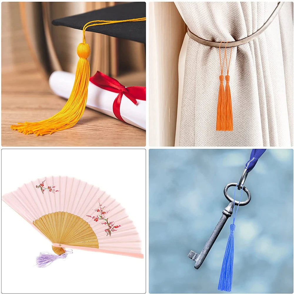 100pcs/lot 13cm Tassel Silk Fringe Silky Floss Bookmark Tassels Mini Tassels For DIY Craft Jewelry Making Souvenir Bookmarks