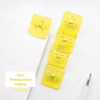 5pcs Candy Mini Square Clips Transparent & Solid Color Page Holder Paper Clip for Memo File Magazine Household A6794