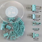 80Pcs/lot Color Binder Clips Set Mint Green Pink blue Multi Paper Clips Kawaii Stationery Office Accessories School Supplies