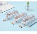 Acrylic Transparent Stapler Rose Gold Color Crystal INS Design 24/6 Staples Stationery Office Binding School Supplies A6331