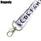 Letters Anime Lanyard Badge Holder ID Card Lanyards Mobile Phone Rope Key Lanyard Neck Straps Keychain Key Ring