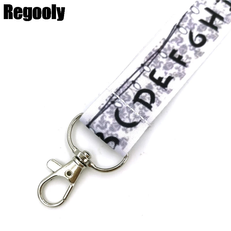 Letters Anime Lanyard Badge Holder ID Card Lanyards Mobile Phone Rope Key Lanyard Neck Straps Keychain Key Ring