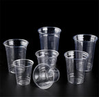 100PCS Plastic Cups With Dome Lids for Iced Cold Drink Coffee Tea Smoothies Sodas Water Party Disposable Tableware dessert cups
