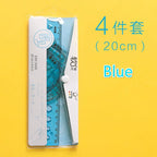 4pcs /set Soft Bendable Straight Ruler 15cm 20cm Protractor Triangular Rule Plastic Child Student Stationery Supplies
