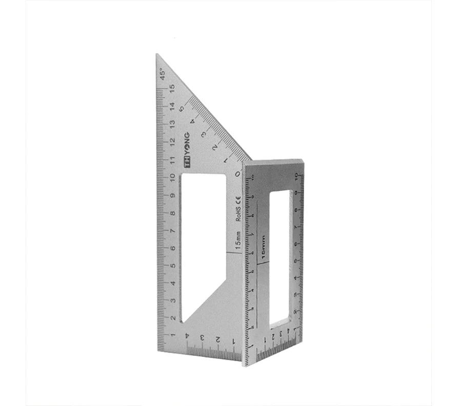 Aluminum Woodwork Scriber T Ruler Multifunction Square 45/90 Degree Gauge Angle Ruler Measuring Woodworking Tool