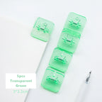 5pcs Candy Mini Square Clips Transparent & Solid Color Page Holder Paper Clip for Memo File Magazine Household A6794