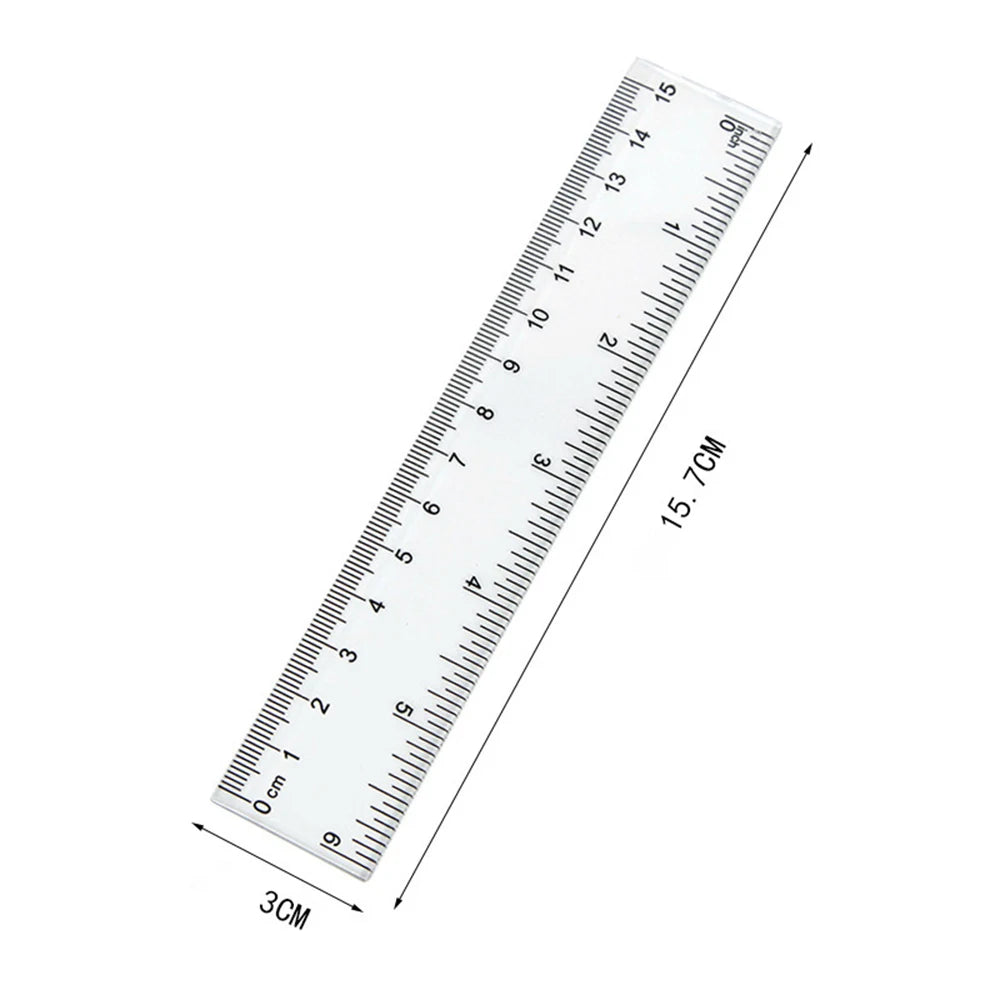 Transparent Plastic Ruler 6/8/12 Inch Standard/metric Rulers Straight Ruler Measuring Drawing For Student School Office Supplies
