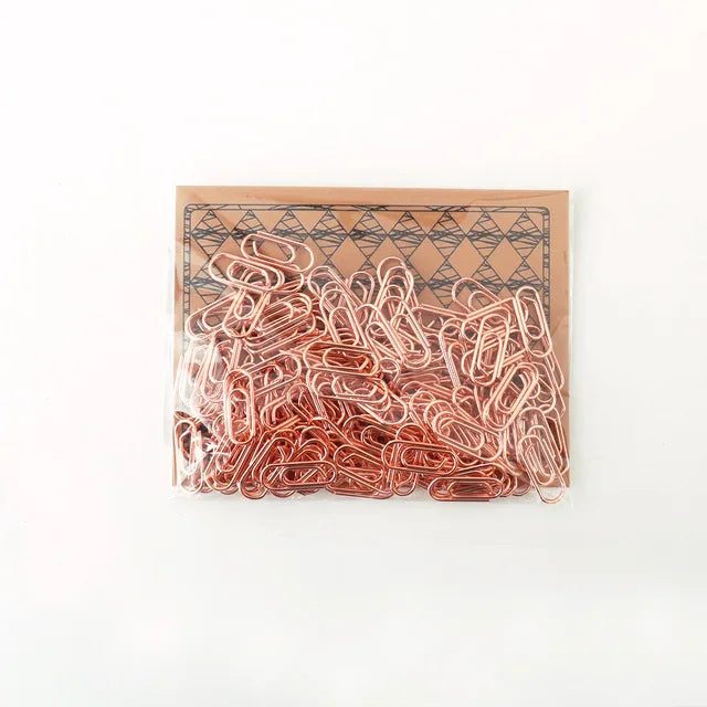 TUTU 50pcs /bag mini heart gold rose gold Color Clip Bookmark binder clip Office Accessories paper Clips Patchwork Clip H0481