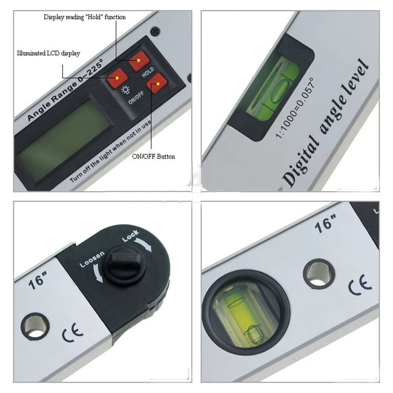 400mm/16inch High Quality Digital Angel Level LCD Display Digital Protractor Level Spirit Level Angle Finder