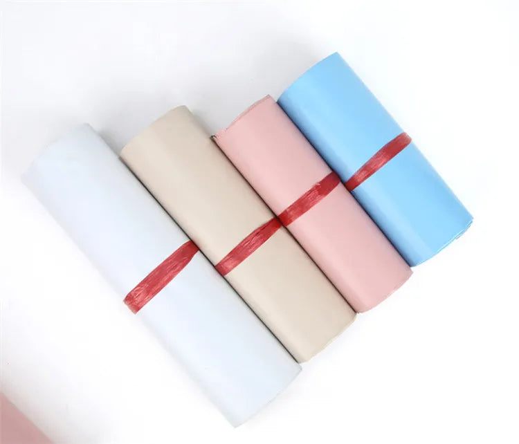 100PCS Custom Logo Text Express Courier Bag Plastic Self-Sealing Adhesive Poly Envelope Clothing T-shirt Box Shipping Pouches