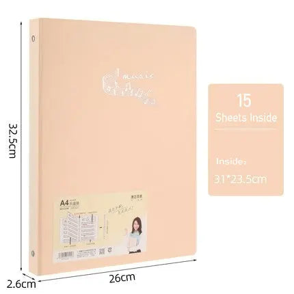 Piano Music Binder A4 3-Rings Sheet Music Folder Transparent Sleeves Music Scores A4 Folder With Rings