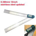 0-200/300mm Digital Angle Finder Meter 0-360 Degree Stainless Steel LCD Protractor Goniometer Ruler
