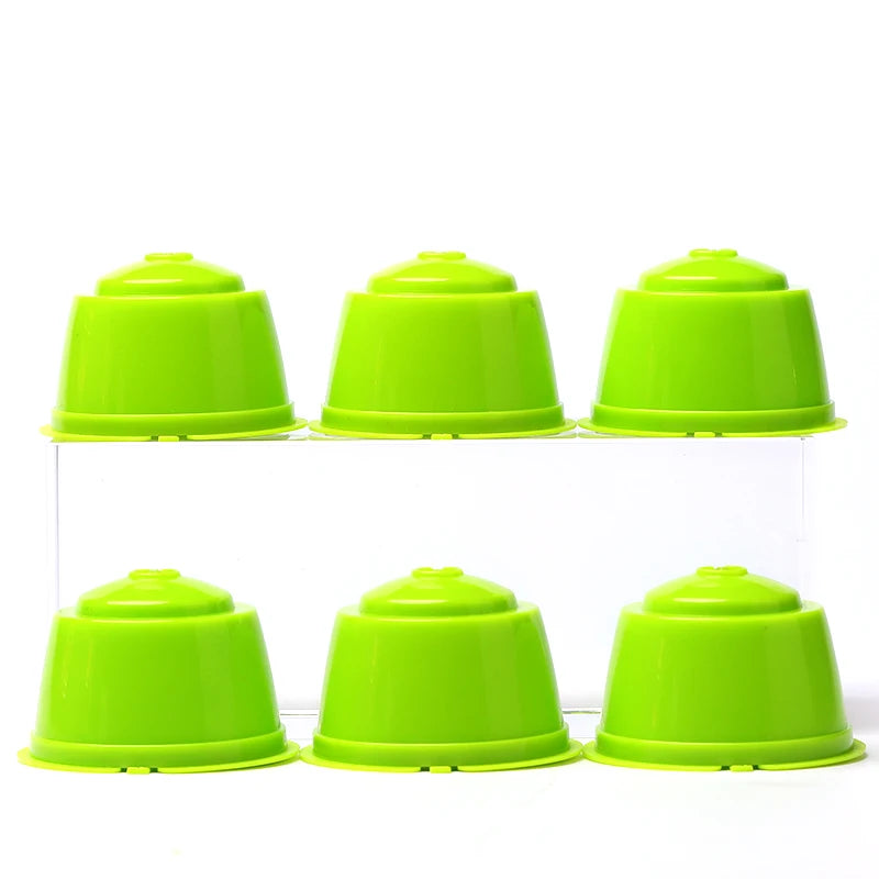 6Pcs Fit  Dolce Gusto Coffee Capsule Reusable Coffee Pod  For Nescafe Dolce Gusto With Spoon Brush Kitchen Accessories