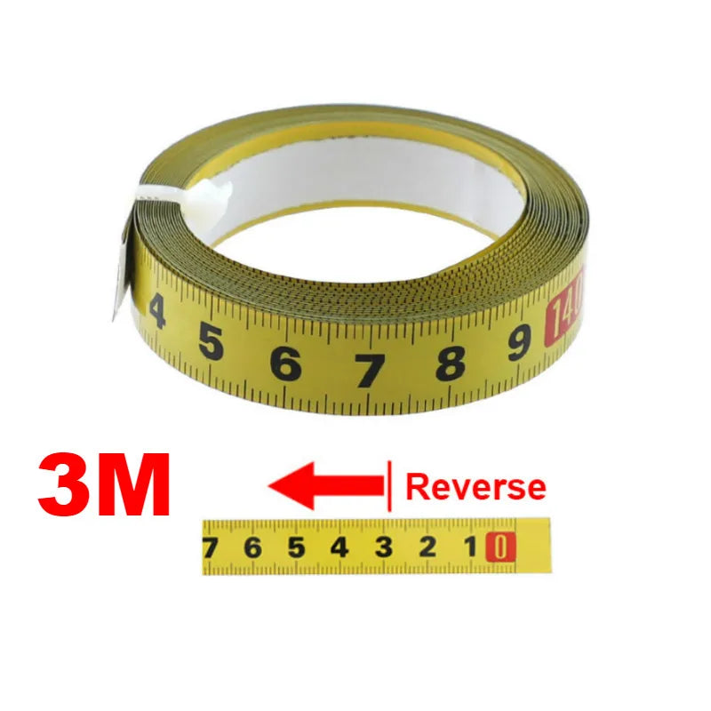 Metric Steel  Miter Track Tape Measure 0.5'' Self Adhesive Scale Ruler Tape 1-5M For Router Table Saw T-Track Woodworking Tools