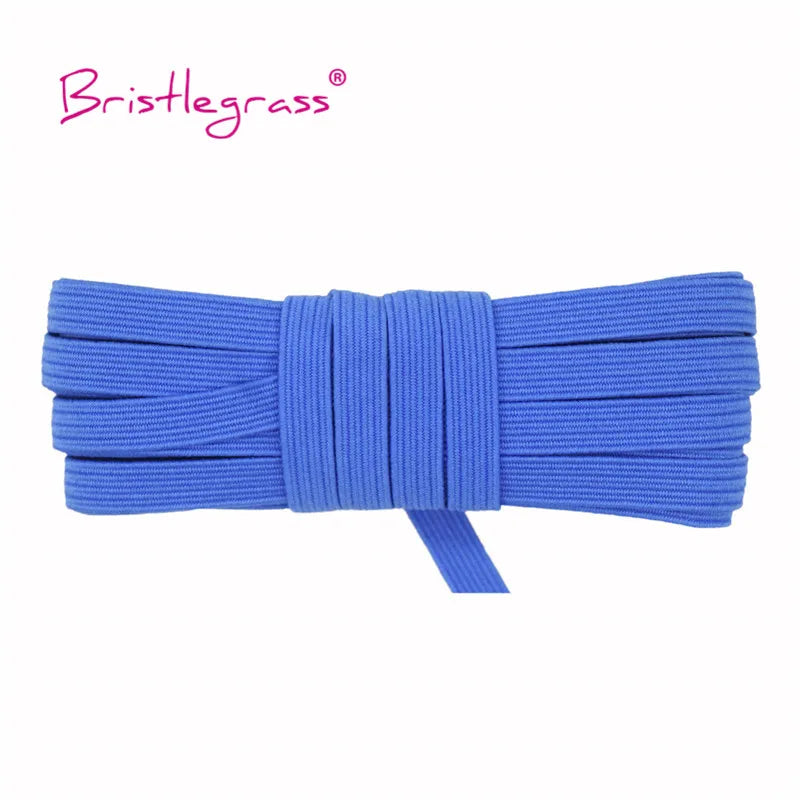 BRISTLEGRASS 2 5 10 Yard 1/4" 6mm Flat Skinny Elastic Cord Glitter Latex Rubber Band Rope Notebook Earloop Dress DIY Sewing Trim