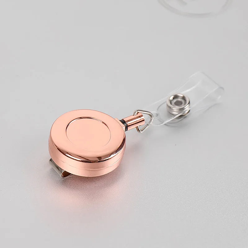 1 Pcs Aluminum Alloy Card Cover Case Bank Business Work Card Holder with ABS Retractable Badge Reel Credit ID Card Badge Bag