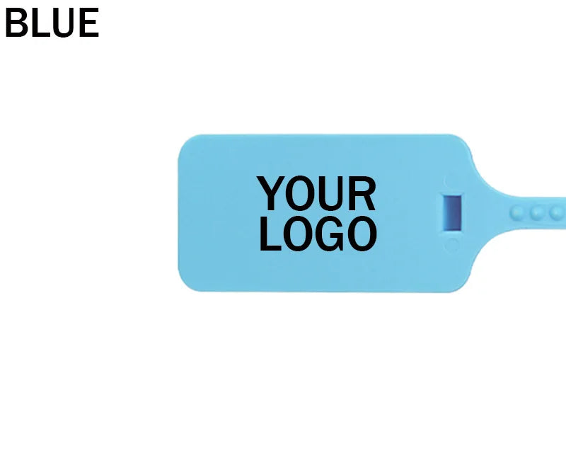 100Pcs Custom Logo Plastic Security Seals Zip Tie Hang Tags Personalized Brand Labels for Garment Sneaker Shoes 300mm 11.8"