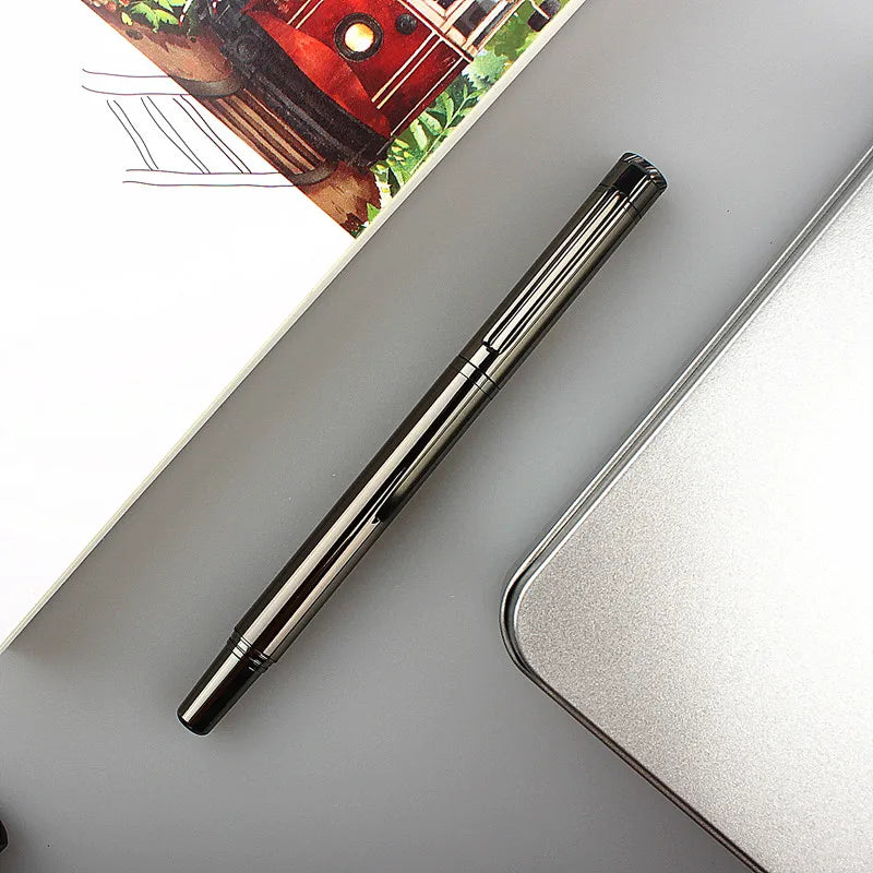 High Quality for Writing Fountain Pen 0.38mm EF Nib Stainless Steel Metal Inking Pen for Writing Signing Pen