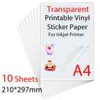 10-100 Sheets A4 self-adhesive Matte Printable Vinyl Sticker Paper for Inkjet printer DIY Crafts Copy Paper Inkjet Printer Paper