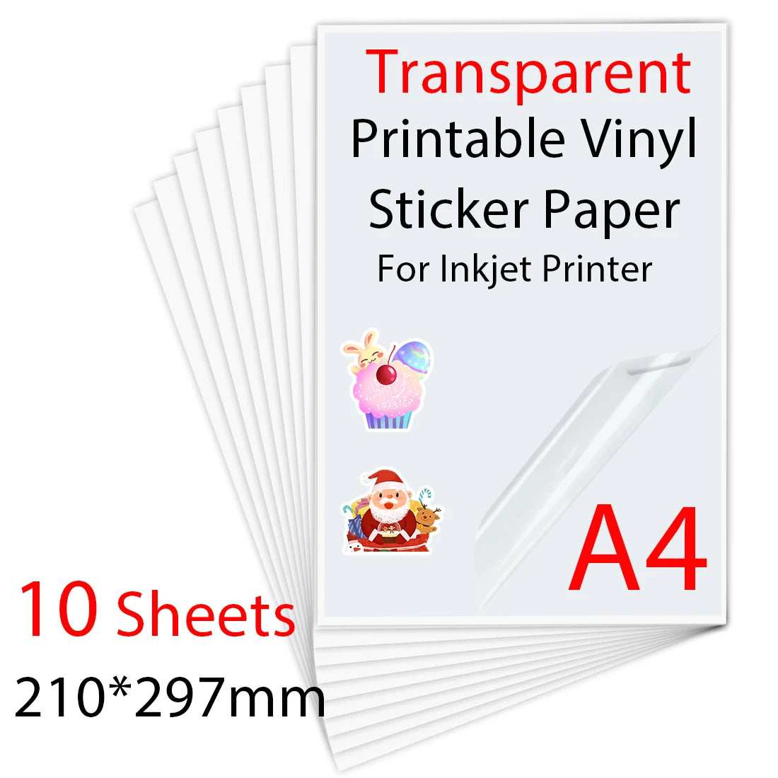 10-100 Sheets A4 self-adhesive Matte Printable Vinyl Sticker Paper for Inkjet printer DIY Crafts Copy Paper Inkjet Printer Paper