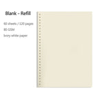 A5 B5 Line Grid 20Holes Loose-Leaf Notebook Refill Spiral Binder Paper Index Inside Page Dot Grid Blank Connell Stationery