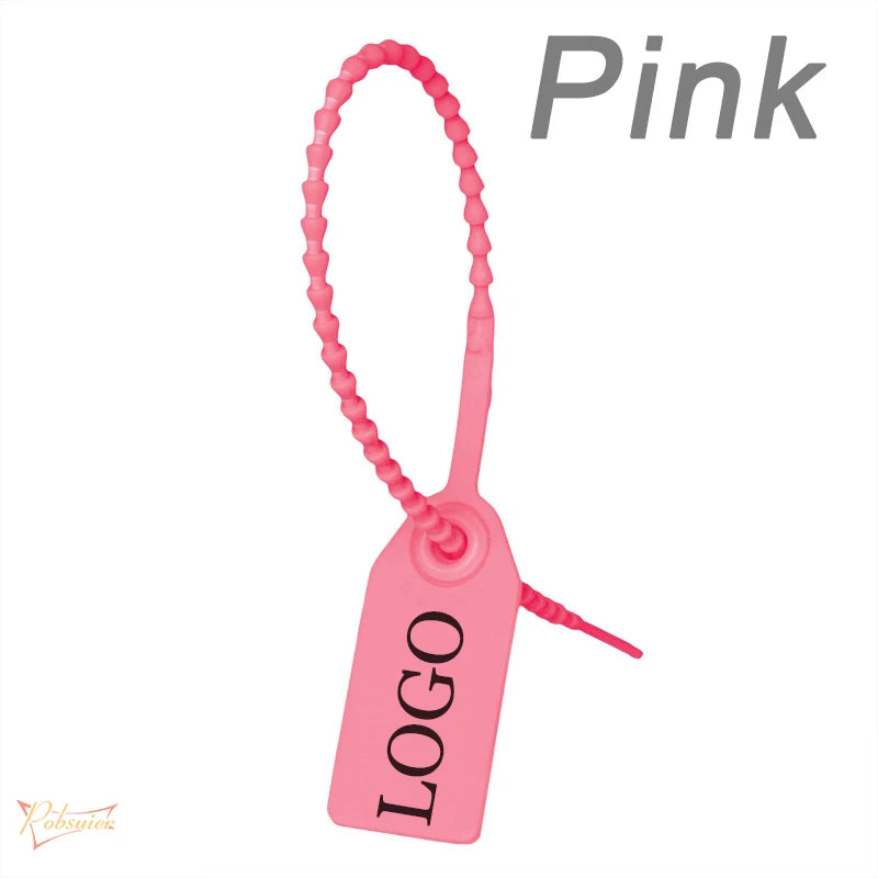 100 Custom Print Hang Tags Beaded Plastic Cable Zip Ties Garment Clothing Shoe Bag Security Brand Logo Tag Label Seal 250mm/9.8"