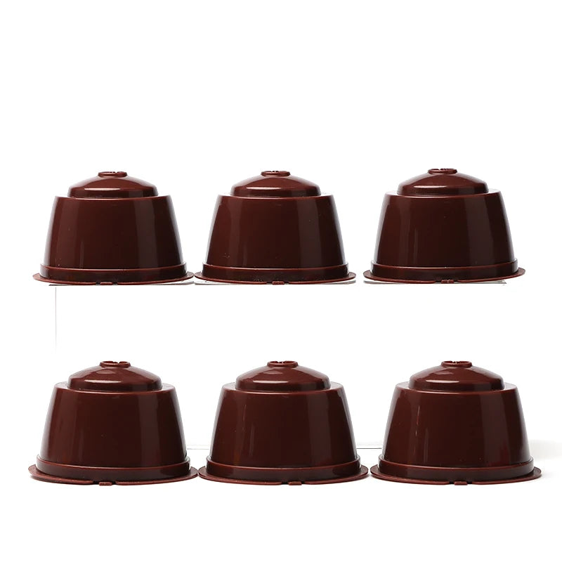 6Pcs Fit  Dolce Gusto Coffee Capsule Reusable Coffee Pod  For Nescafe Dolce Gusto With Spoon Brush Kitchen Accessories