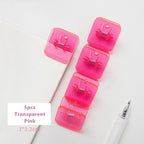 5pcs Candy Mini Square Clips Transparent & Solid Color Page Holder Paper Clip for Memo File Magazine Household A6794